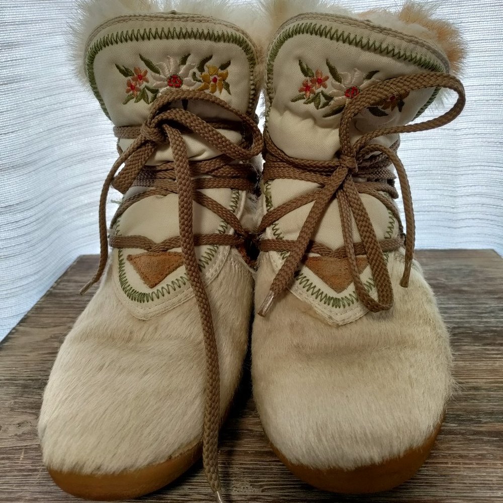 Tecnica Skandia Italian Floral Fur Ankle Boots 7